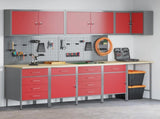 Work Cabinet Set with Drawer with Shelf 12 pcs Red and Grey 3321511
