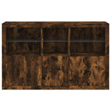 Sideboard with LED Lights Smoked Oak 162x37x100 cm 3209146