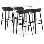 ZNTS 5 Piece Bar Set White and Black 3057409
