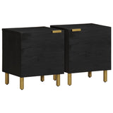 ZNTS Bedside Cabinet 2 pcs Black 40x33x46 cm Solid Wood Mango 4017645