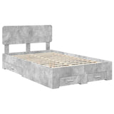 Bed Frame Concrete Grey 120 x 200 cm Engineered Wood 3412394