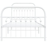 Metal Bed Frame without Mattress with Footboard White 90x200cm 376660