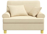 XL Armchair with Cushions Cream Fabric 42043490