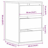 Corner Chest of Drawers Smoked Oak 40x41x58 cm Engineered Wood 852838