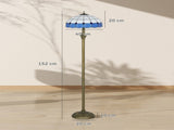 Tiffany-Style Floor Lamp with Handcrafted Stained Glass Shade, 152cm Tall Vintage Standing Lamp with T3398P425136