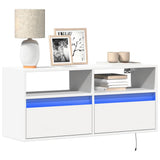 TV Wall Cabinet with LED Lights White 100x31x45 cm 852334