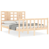 Bed Frame without Mattress Double Solid Wood Pine 3192791