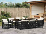 Garden Dining Set 9 pcs Black Poly Rattan 3380620