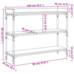 ZNTS Console Table with Shelves Smoked Oak 100x30x80 cm 837809