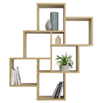 ZNTS FMD Wall-mounted Shelf with 8 Compartments Artisan Oak 429424