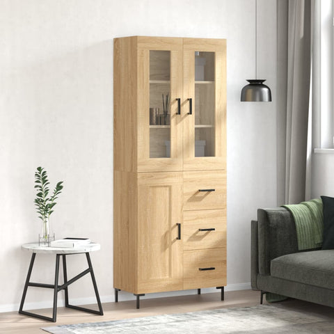 Highboard Sonoma Oak 69.5x34x180 cm Engineered Wood 3198660