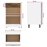 Drawer Bottom Cabinet Lyon Smoked Oak 50x46x81.5 cm Engineered Wood 815573