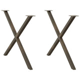 Dining Table Legs X-Shaped 2 pcs Natural Steel 90x cm Steel 4012927