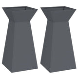 Pillar Planter 2 pcs Anthracite 35 x 35 x 73 cm 873843