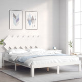 Bed Frame without Mattress White 140x190 cm Solid Wood Pine 3193707
