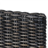 Dining Chairs 2 pcs Black Kubu Rattan and Mahogany Wood 246656