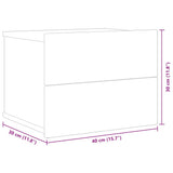 801053 Bedside Cabinet White 40x30x30 cm Engineered Wood