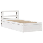 Bed Frame with Headboard White 75x190 cm Small Single Solid Wood Pine 3306367