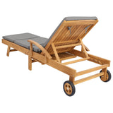 Sun Lounger 100% Polyester Solid-Teak 42032674