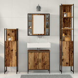 Bathroom Furniture Set with Door 4 pcs Brown 33 x 33 x 185.5 cm 3332590
