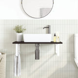 Basin Shelf Wall Mounted Steel and Solid Wood Oak 3302620