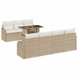 Garden Sofa Set with Cushion Manual 8 pcs Beige Poly rattan 3357144