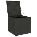 Cushion Box with Storage Black 50 x 50 x 50 cm Poly Rattan 365408