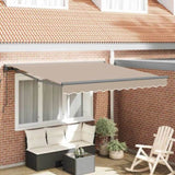 Retractable Awning Beige 350 x 250 cm Polyester and Metal 3330356