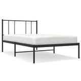 Metal Bed Frame without Mattress with Headboard Black 90x200cm 352473