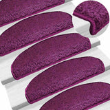 Stair Mats 30 pcs 65x21x4 cm Violet Half Round Large 3365817