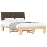 Bed Frame with Upholstered Headboard Taupe 140 x 200 cm 877487