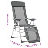 Camping Chair Set of 2 Grey Textilene, Aluminium Medium 360145