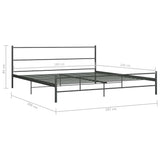 Bed Frame Grey Metal Super King Tough Bed Frame Rectangular 284684