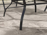 Four-Seater Steel Garden Table, with Parasol Hole - Brown/Black T3398P327926