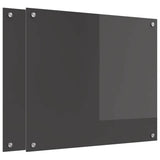 Kitchen Backsplash 2 pcs Dark Grey 70 x 60 cm Tempered Glass 3415460
