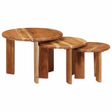 Nesting Coffee Tables 3 pcs Brown Solid Acacia Wood 4104655
