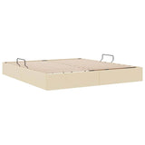 Storage Bed with Mattress Creme 160 x 200 cm Fabric 3370026