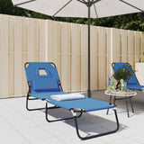 Sun Lounger Blue Oxford fabric, Powder-coated steel Standard 360175