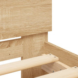 Bed Frame without Mattress with LED Lights Sonoma Oak 90x190 cm Single 838836