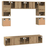 TV Cabinet Set 8 pcs Artisan Oak Engineered Wood 3393335