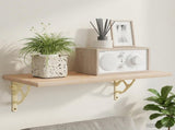 Wall Shelf Brackets 12 pcs Antique White 21 x 21 x 3.5 cm Steel 42038912