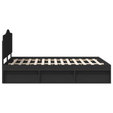 Bed Frame with Headboard Black 150 x 200 cm Solid Pine Wood 3413291