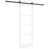 Sliding Door ORKDAL White 78 x 211 cm Solid Pine Wood and Glass 3331966