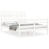 Bed Frame without Mattress White 120x200 cm Solid Wood 3194437