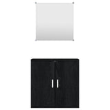 2 Piece Bathroom Furniture Set Black Engineered Wood 242559