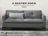 Two-Seater Sofa, with Steel Legs - Grey T3398P423899