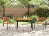 Garden Dining Set 3 pcs Grey and Brown Poly Rattan 3365491