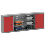 Work Cabinet with Drawer 10 pcs Black Engineered Wood and Steel 3321484