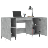 Desk Concrete Grey 140x50x75 cm Engineered Wood 829568
