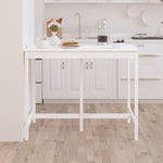 ZNTS Bar Table White 140x80x110 cm Solid Wood Pine 822158